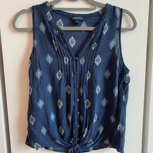 Lucky Brand Button-Down Tie-Front Tank